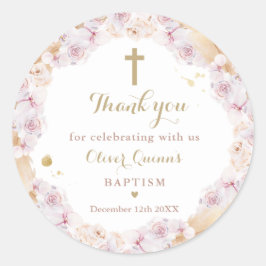 Pampas Grass Bohemische Taufe Christening Gefallen Runder Aufkleber