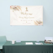 Pampas Grass Bohemische Taufe Personalisiert Empfa Banner (Messeveranstaltung)