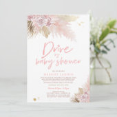 Pampas Grass Bohemisches Laufwerk mit Babydusche Einladung (Stehend Vorderseite)