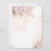 Pampas Grass Bohemisches Laufwerk mit Babydusche Einladung (Rückseite)