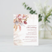 Pampas Grass Boho 80. Geburtstagsparty Einladung (Stehend Vorderseite)