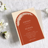 Pampas Grass Boho Arch - Terra Cotta Wedding Einladung