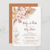 Pampas Grass Boho Baby in Bloom Girl Baby Dusche Einladung (Vorne/Hinten)