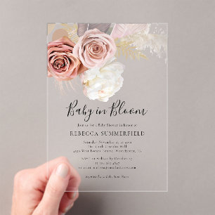 Pampas Grass Boho Baby in Bloom Girl Shower Acryleinladungen