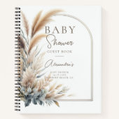 Pampas Grass Boho Baby Shower Gästebuch Notizblock (Vorderseite)