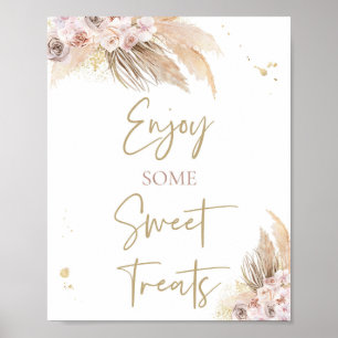 Pampas Grass Boho Babydusche bevorzugt Schilderdek Poster