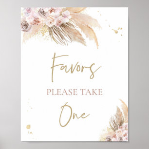 Pampas Grass Boho Babydusche bevorzugt Schilderdek Poster