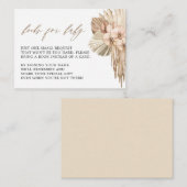 Pampas Grass Boho Babydusche Buchungskarten Begleitkarte (Vorne/Hinten)