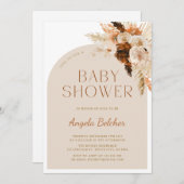 Pampas Grass Boho Babydusche Einladung (Vorne/Hinten)