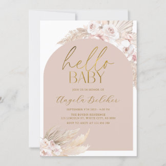 Pampas Grass Boho Babydusche Einladung