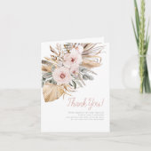 Pampas Grass Boho Babydusche Vielen Dank Dankeskarte (Vorderseite)