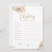 Pampas Grass Boho Babydusche wünscht eine Babykart Einladung (Vorderseite)