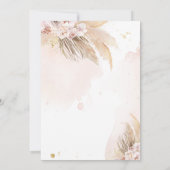 Pampas Grass Boho Babydusche wünscht eine Babykart Einladung (Rückseite)