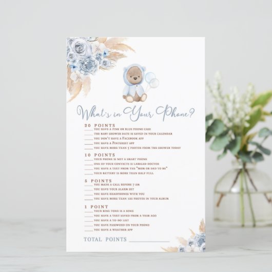 Pampas Grass Boho Bär Was ist in deinem Handyspiel (Stehend Vorderseite)