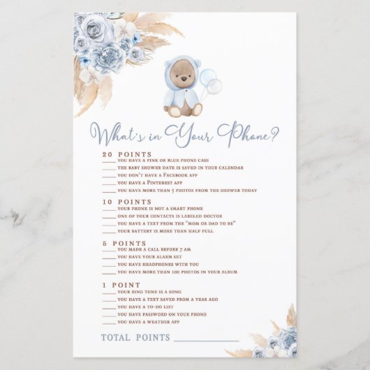 Pampas Grass Boho Bär Was ist in deinem Handyspiel (Vorderseite)