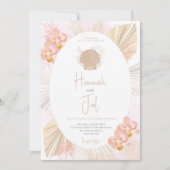 Pampas Grass Boho Beach Hochzeit Einladung (Vorderseite)