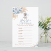 Pampas Grass Boho Bear Baby Word Scramble Game (Stehend Vorderseite)