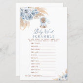 Pampas Grass Boho Bear Baby Word Scramble Game (Vorne/Hinten)