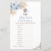 Pampas Grass Boho Bear Baby Word Scramble Game (Vorderseite)