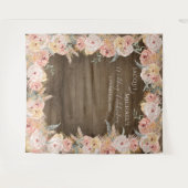 Pampas Grass Boho Blues Rustikale Hochzeit Wandteppich (Vorderseite (Horizontal))