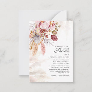 Pampas Grass Boho Blume Mädchen Kinderdusche I Mitteilungskarte