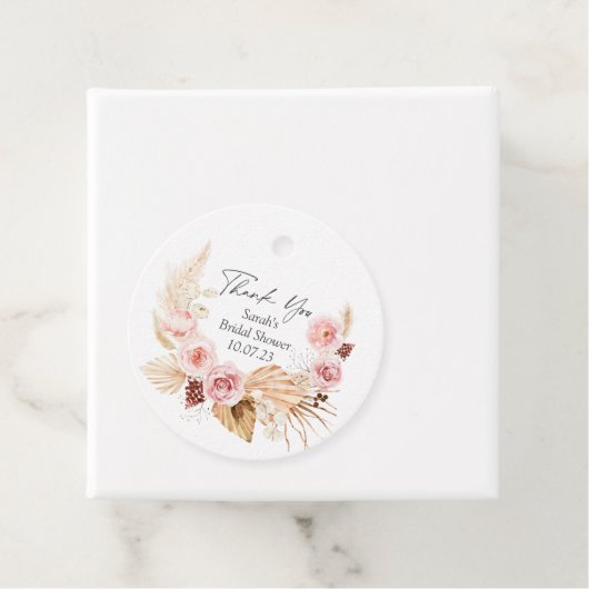 Pampas grass boho blumenfarbenes Brautparty Geschenkanhänger (Beispiel)