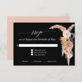 Pampas Grass Boho Blush Rose Black UAWG RSVP Karte (Vorne/Hinten)