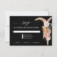 Pampas Grass Boho Blush Rose Black UAWG