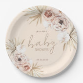 Pampas Grass Boho Bohemisch Baby Dusche Pappteller (Vorderseite)