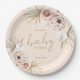 Pampas Grass Boho Bohemisch Baby Dusche Pappteller