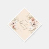 Pampas Grass Boho Bohemisch Baby Dusche Serviette (Ecke)