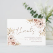 Pampas Grass Boho Bohemisch Danke Baby Begleitkarte (Stehend Vorderseite)