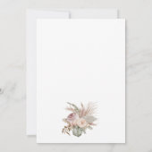 Pampas Grass Boho Bohemisch Es ist eine Kinderdusc Einladung (Rückseite)