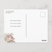 Pampas Grass Boho Bohemisch Es ist eine Kinderdusc Postkarte (Rückseite)