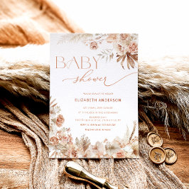 Pampas Grass Boho Bohemisch Floral Baby Dusche Einladung