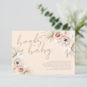 Pampas Grass Boho Bohemische Bücher für Baby Begleitkarte (Stehend Vorderseite)