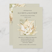 Pampas Grass Boho Bouquet Empfang nach Hochzeit Einladung (Vorne/Hinten)