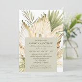 Pampas Grass Boho Bouquet Hochzeitsempfang nur Einladung (Stehend Vorderseite)