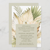 Pampas Grass Boho Bouquet Hochzeitsempfang nur Einladung (Vorne/Hinten)