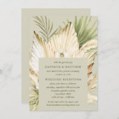 Pampas Grass Boho Bouquet Hochzeitsempfang nur Einladung (Vorne/Hinten)