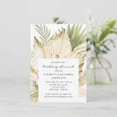 Pampas Grass Boho Bouquet Post Wedding Brunch Einladung (Stehend Vorderseite)