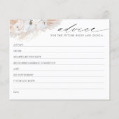 Pampas Grass Boho Brautparty Advice Card (Vorderseite)