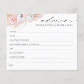 Pampas Grass Boho Brautparty Advice Card (Vorderseite)