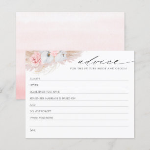 Pampas Grass Boho Brautparty Advice Card