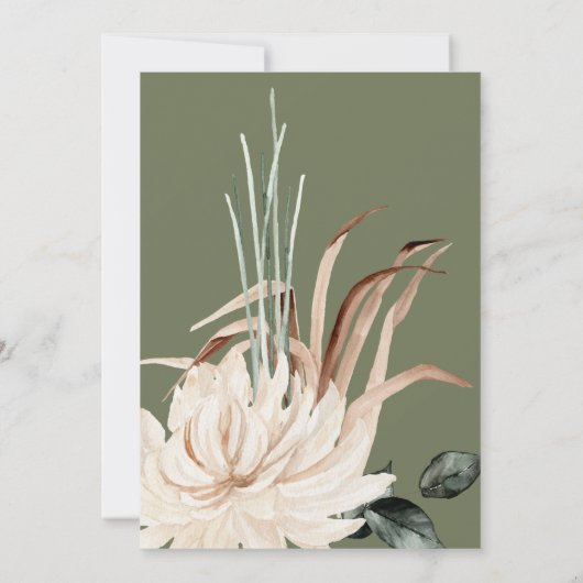 Pampas Grass Boho Brautparty Einladung (Rückseite)