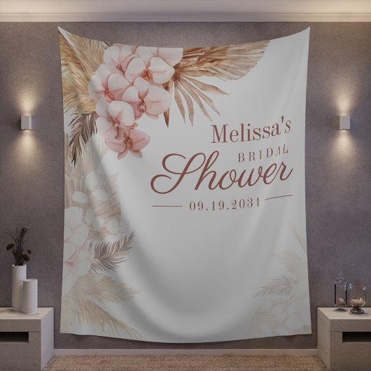 Pampas Grass Boho Brautparty Wandteppich
