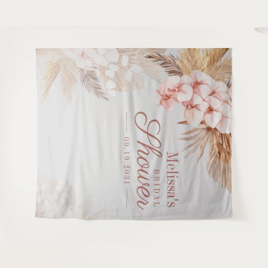 Pampas Grass Boho Brautparty Wandteppich (Vorderseite (Horizontal))