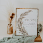 Pampas Grass Boho Brautparty Willkommen Poster<br><div class="desc">Feiern Sie die zukünftige Braut mit diesem modernen,  minimalistischen Pampas-Gras-Brautparty Begrüßungsschild.</div>