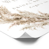 Pampas Grass Boho Brautparty Willkommen Poster (Ecke)