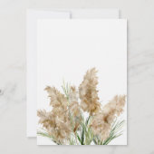 Pampas Grass Boho Bridal Dusche Einladung (Rückseite)